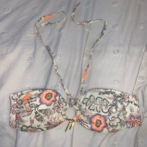 Victoria Secret Beach Gold Ring V-Halter Swim Top